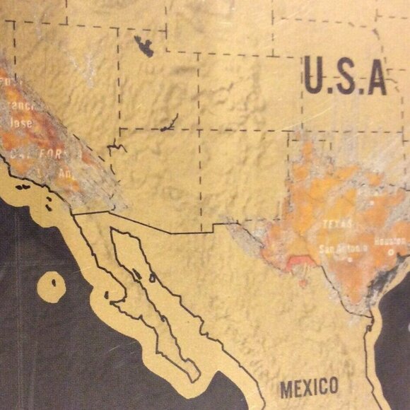 Luckies Deluxe Edition Scratch Off World Map Travel Poster 32x23 Black & Gold - Picture 3 of 9